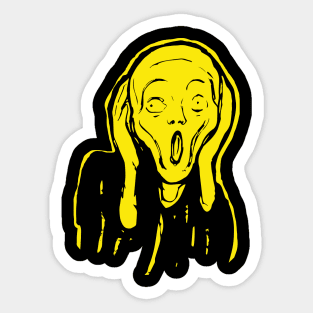 Munch The Scream Hearers Head Yellow version Sticker